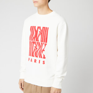 Maison Kitsuné Men's Sweatshirt Wavy MK - White