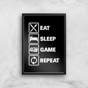 Eat Sleep Game Repeat Art Print