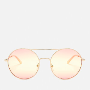 Karl Lagerfeld Women's Round Frame Sunglasses - Golden/Pink