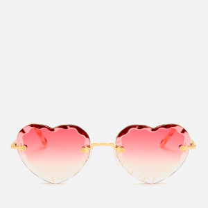 Chloe Women's Rosie Heart Shape Sunglasses - Gold/Gradient Coral