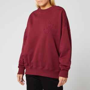 JW Anderson Women's Oversized Shoulder Placket Sweatshirt - Malbec
