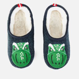 Joules Kids' Slippet Felt Mule Slippers - Navy Dino