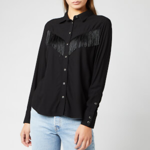 Levi's Women's Selita Western with Fringe Shirt - Meteorite