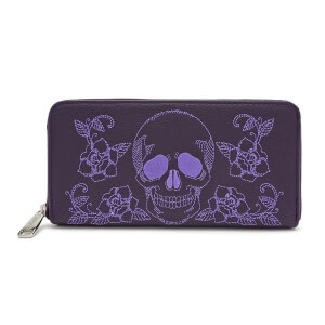 Loungefly Skull and Roses Zip Around Wallet
