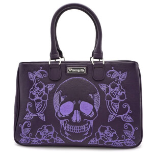 Loungefly Skull and Roses Double Handle Bag