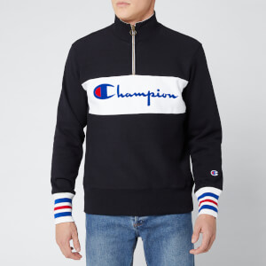 Champion Men's Big Script Half Zip Sweatshirt - Black