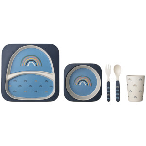 Bloomingville Bamboo Serving Set - Blue