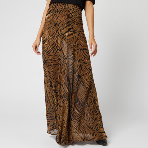 Ganni Women's Printed Georgette Skirt - Tiger