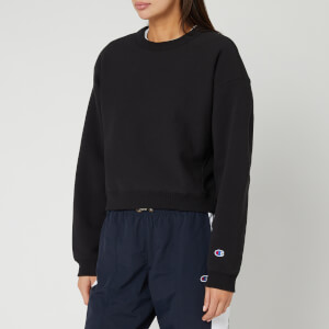 Champion Women's Sleeve Logo Crew Neck Sweatshirt - Black