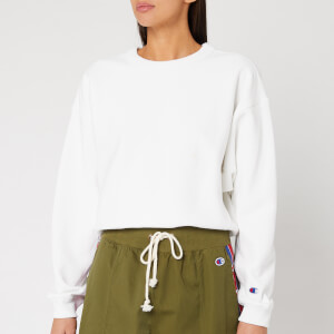 Champion Women's Sleeve Logo Crew Neck Sweatshirt - White