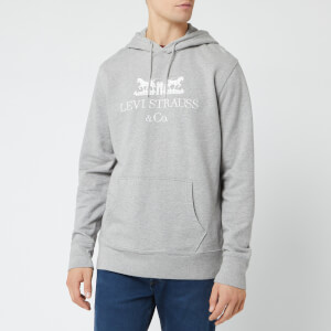 Levi's Men's 90's Logo Text Hoodie - Midtone Heather Grey