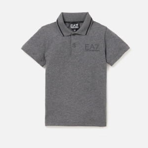 Emporio Armani EA7 Boys' Train Core ID Short Sleeve Polo Shirt - Dark Grey Melange