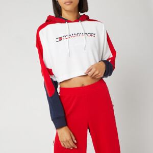 Tommy Hilfiger Sport Women's Flag Tape Crop Hoody - True Red
