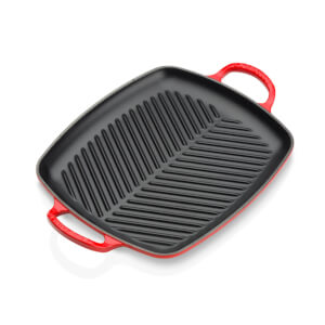 Le Creuset Signature Cast Iron Shallow Rectangular Grill - 30cm - Cerise