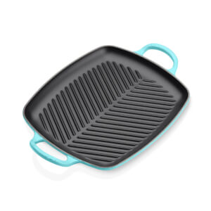 Le Creuset Signature Cast Iron Shallow Rectangular Grill - 30cm - Teal