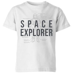 Space Explorer Schematic Kids' T-Shirt - White