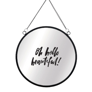 Oh Hello Beautiful Round Mirror & Vinyl Sticker
