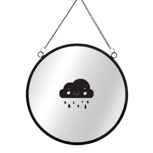 Raincloud Round Mirror & Vinyl Sticker