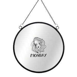 Monday Round Mirror & Vinyl Sticker