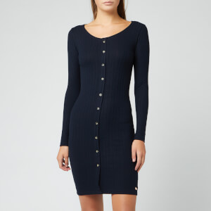 Superdry Women's Button Down Rib Mini Dress - Deep Navy