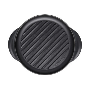 Le Creuset Signature Cast Iron Round Grill - 25cm - Satin Black