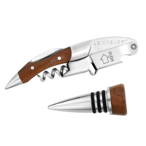 Le Creuset Waiter's Wood Corkscrew and Stopper Gift Set