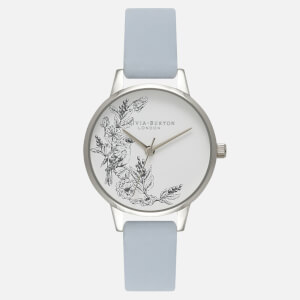 Olivia Burton Women's Illustrated Animals Sparrow Watch - Chalk Blue and Silver