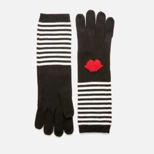 Lulu Guinness Women's 50:50 Lip Stripe Gloves - Multi