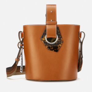Ganni Women's Leather Bucket Bag - Cognac