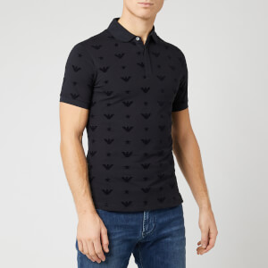 Emporio Armani Men's All Over Eagle Polo Shirt - Navy