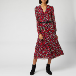 MICHAEL MICHAEL KORS Women's Shirt Dress - Black/Scarlet
