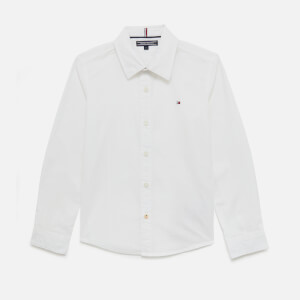 Tommy Kids Boys' Stretch Poplin Shirt - Bright White