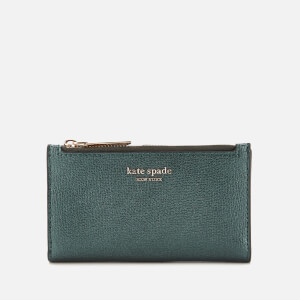 Kate Spade New York Women's Sylvia Small Slim Bifold Wallet - Deep Evergreen Metallic
