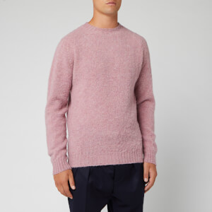 Officine Generale Men's Seamless Crewneck Brushed Shetland Jumper - Woodrose