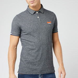 Superdry Men's Orange Label Jersey Short Sleeve Polo Shirt - Volcanic Black Feeder