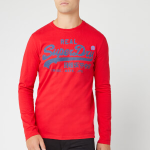 Superdry Men's Vintage Logo 1st Duo Long Sleeve T-Shirt - Rouge Red