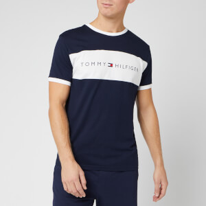 Tommy Hilfiger Men's Flag Logo Stripe T-Shirt - Navy Blazer