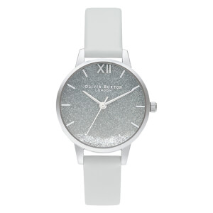 Olivia Burton Women's Wishing Wave Vegan Glitter Dial Watch - Chalk Blue/Silver