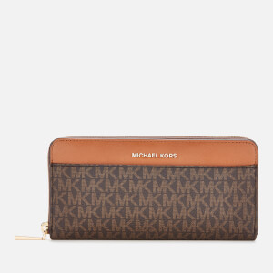 MICHAEL MICHAEL KORS Women's Jet Set Pocket Zip Around Continental Wallet - Brown