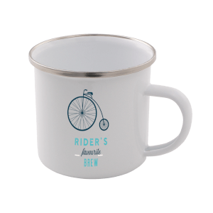 Rider's Favourite Brew Enamel Mug – White