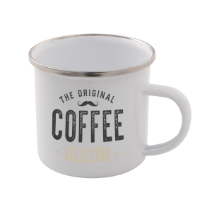 The Original Coffee Collector Enamel Mug – White