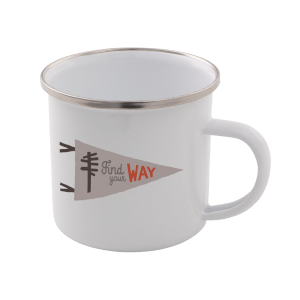 Find Your Way Enamel Mug – White