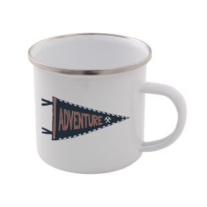 Adventure Enamel Mug – White