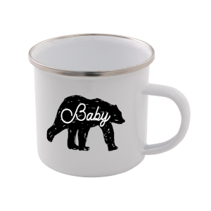 Baby Bear Enamel Mug – White
