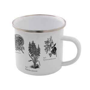 Flowers Enamel Mug – White