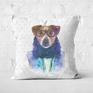 Hipster Dog Square Cushion