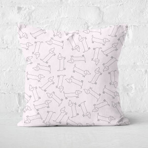 Sausage Dog Pattern Square Cushion