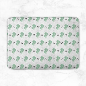 Green Cactus Pattern Bath Mat