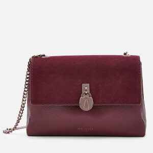 Ted Baker Women's Helena Suede Padlock Cross Body Bag - Deep Purple