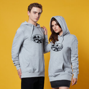 Batman Logo With Grapple Hoodie - Grey